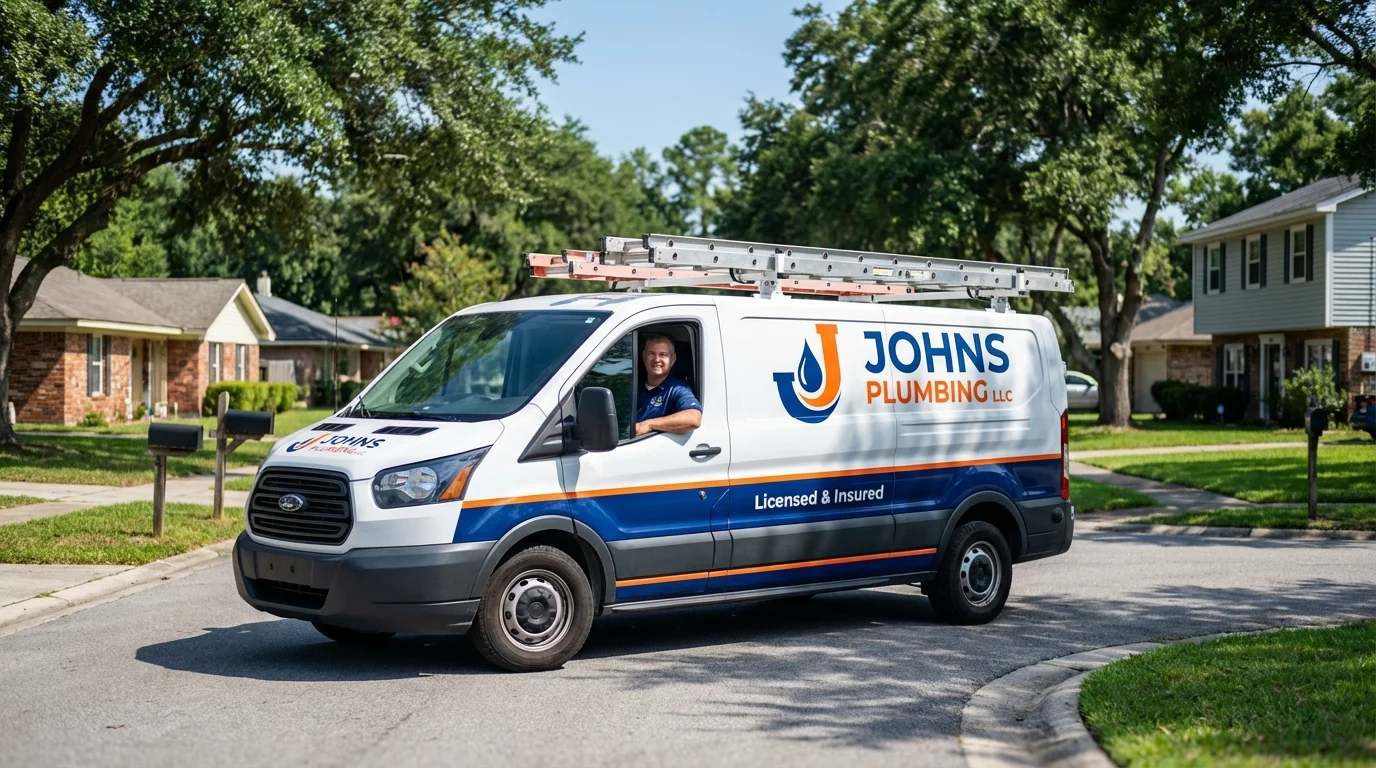 Johns Plumbing LLC service van in Navajo, NM